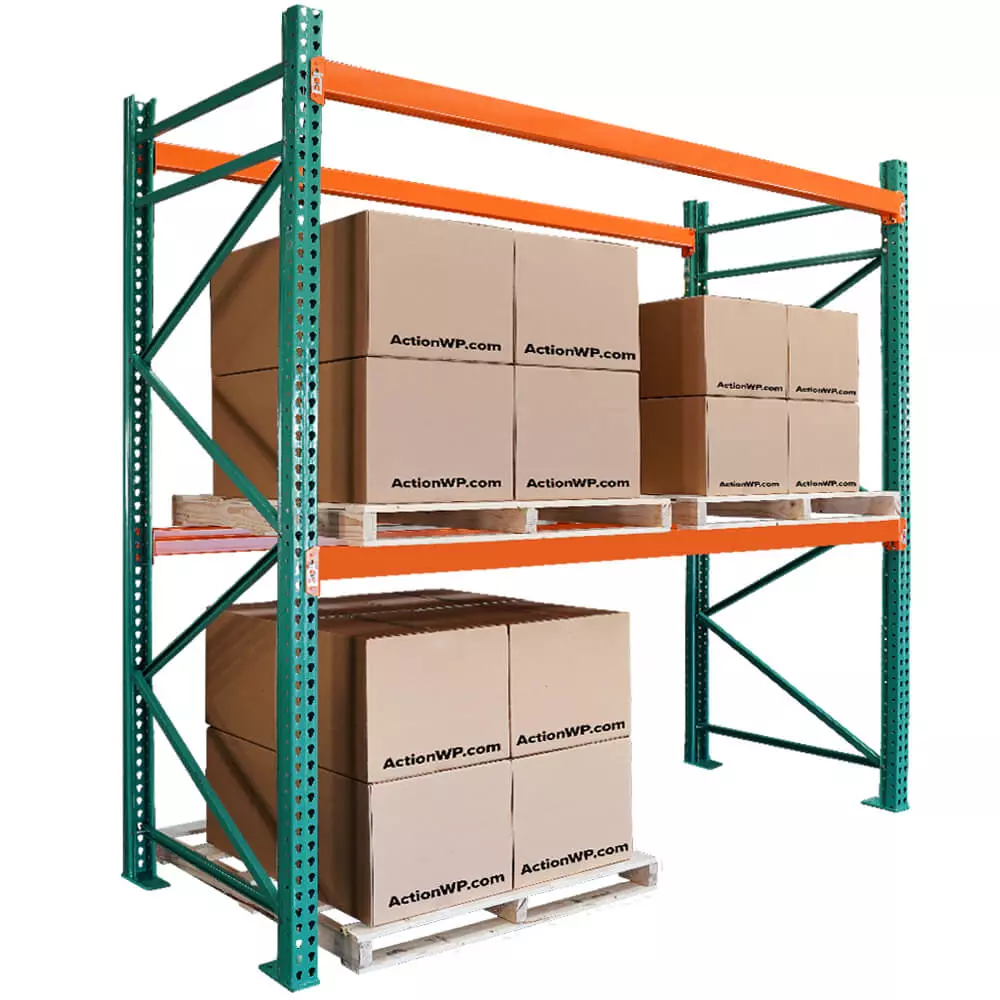 A relevant stock photo of pallet rack in a typical setting.