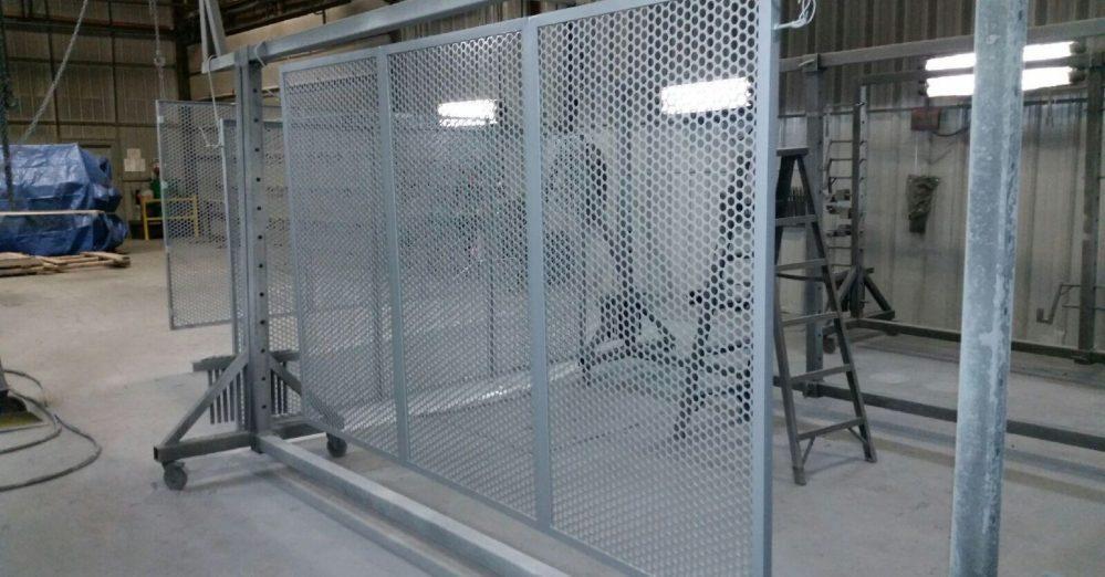 A relevant stock photo of perforated metal panels in a typical setting.