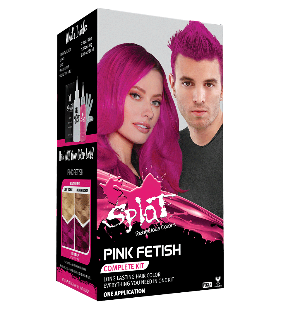A relevant stock photo of pink hair dye in a typical setting.