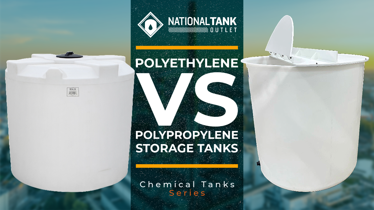 A relevant stock photo of polyethylene tank in a typical setting.