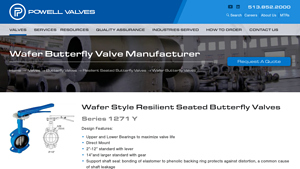 Powell Valves - Series 1271 Wafer Style Butterfly Valves
