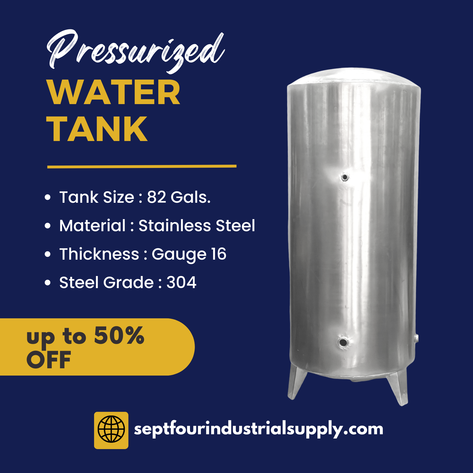 A relevant stock photo of pressurized tank in a typical setting.