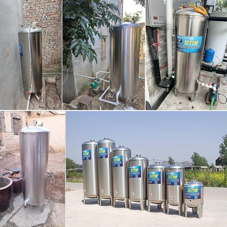 A relevant stock photo of pressurized tank in a typical setting.