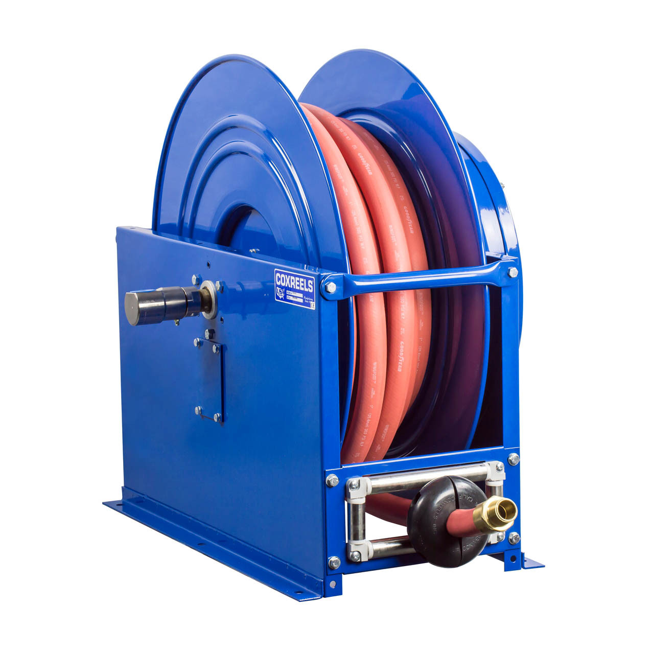 A relevant stock photo of reel hose in a typical setting.