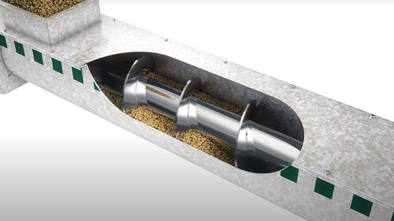 A relevant stock photo of screw conveyor in a typical setting.