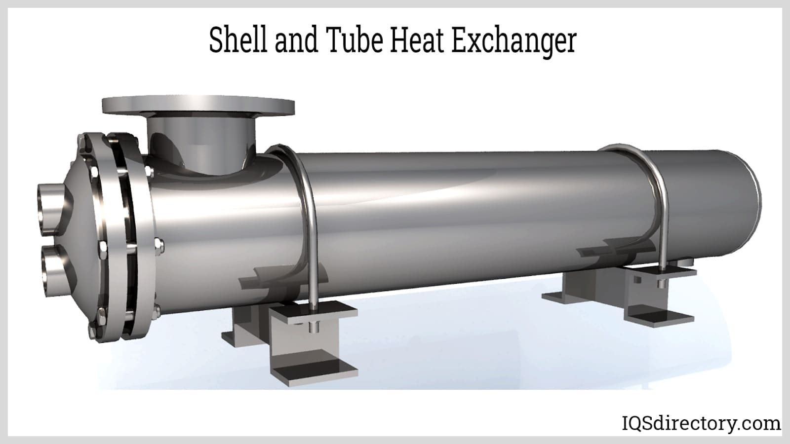 A relevant stock photo of shell & tube type heat exchanger in a typical setting.