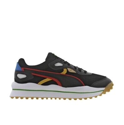 A relevant stock photo of street rider shoes in a typical setting.