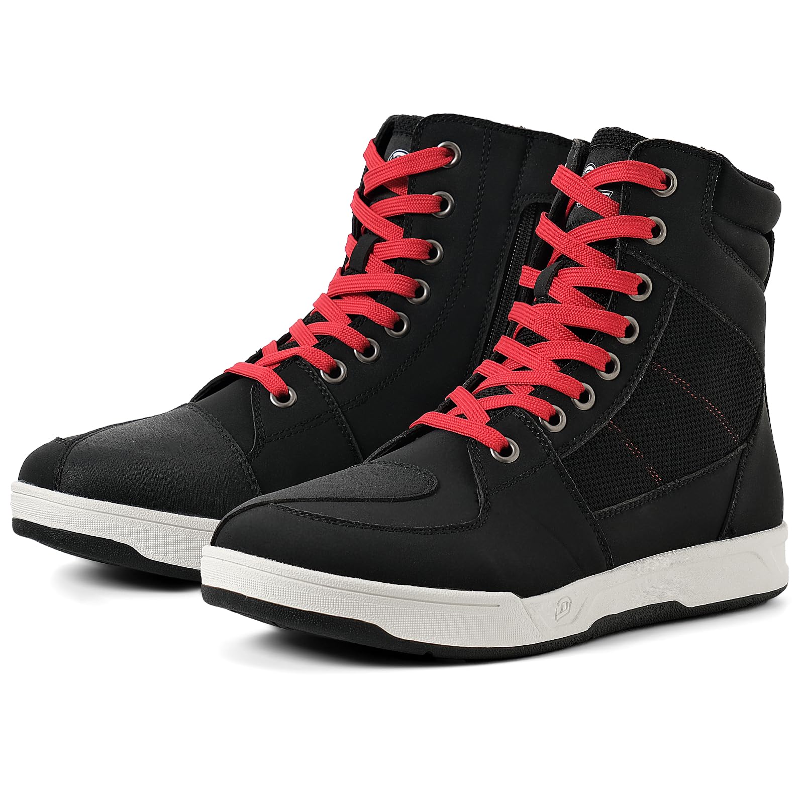 A relevant stock photo of street rider shoes in a typical setting.