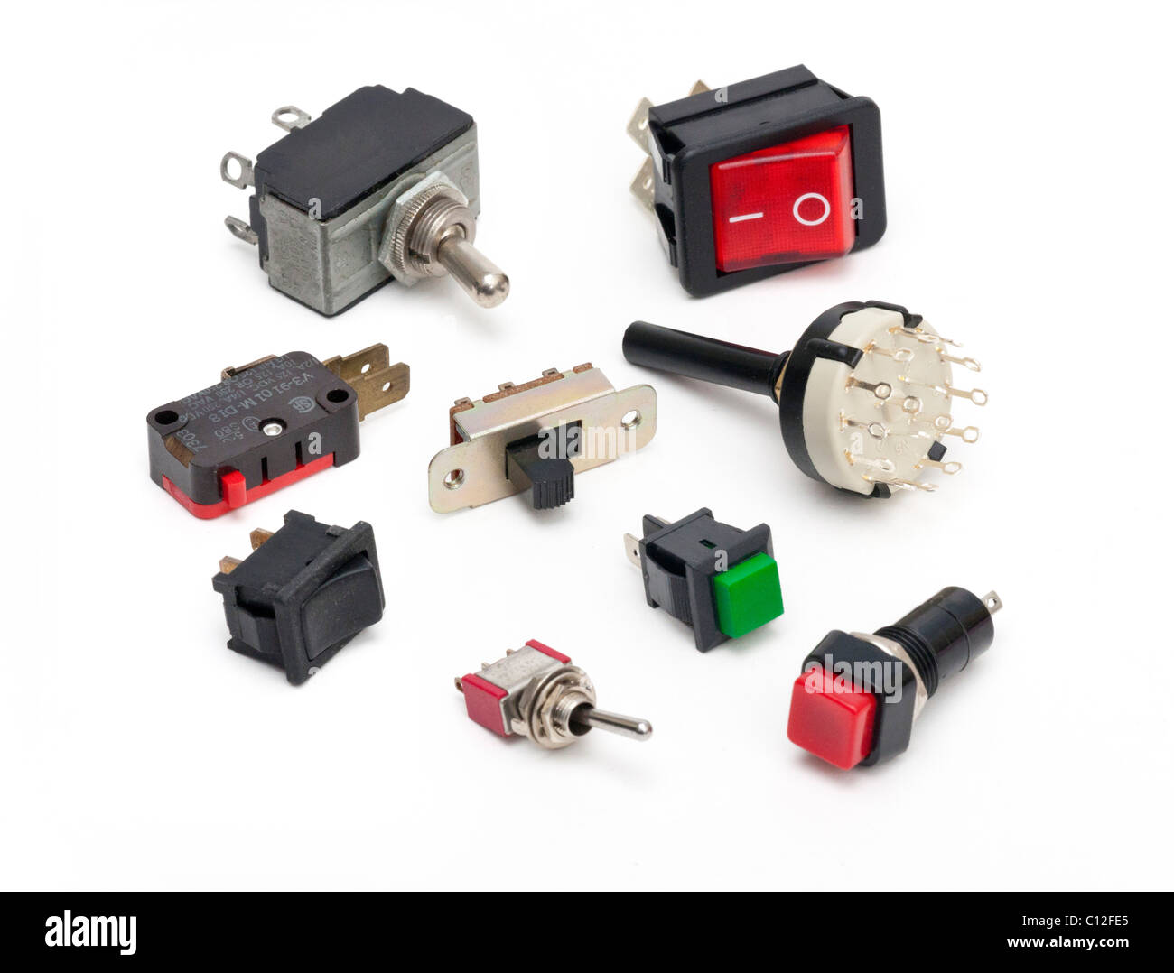 A relevant stock photo of switches electric in a typical setting.
