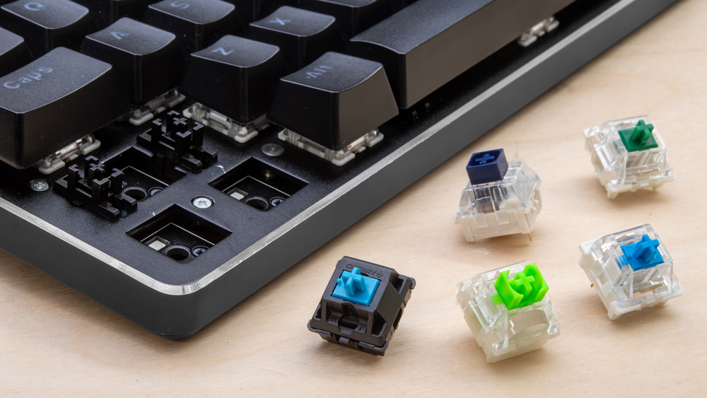 A relevant stock photo of switches keyboard in a typical setting.