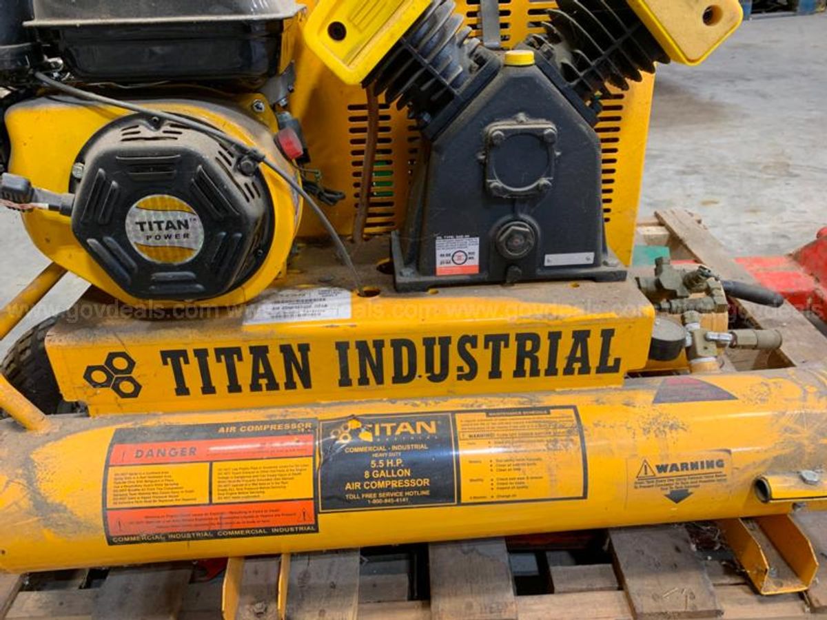 Illustrative example of titan industrial air compressor from Google Search