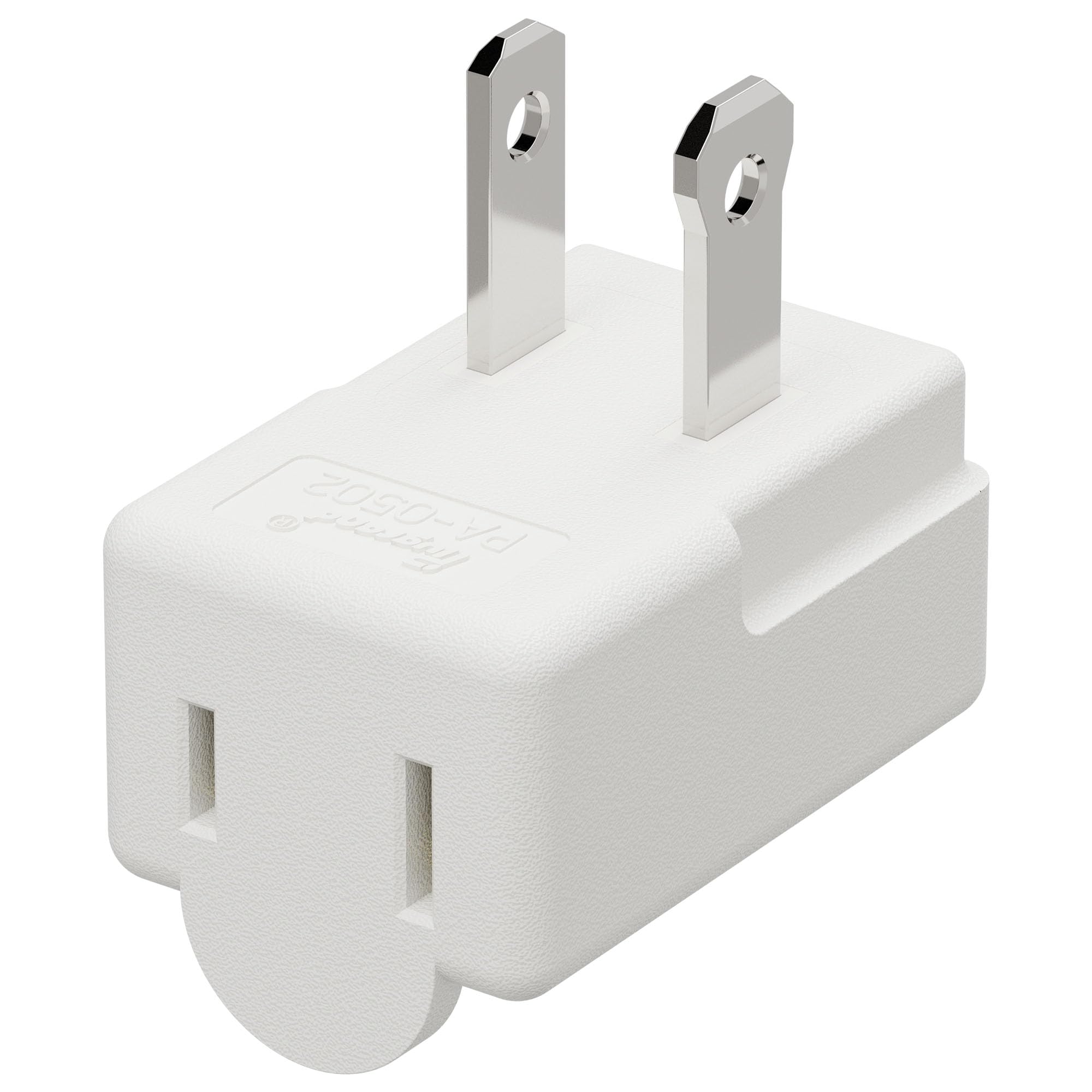 A relevant stock photo of two prong ac plug in a typical setting.