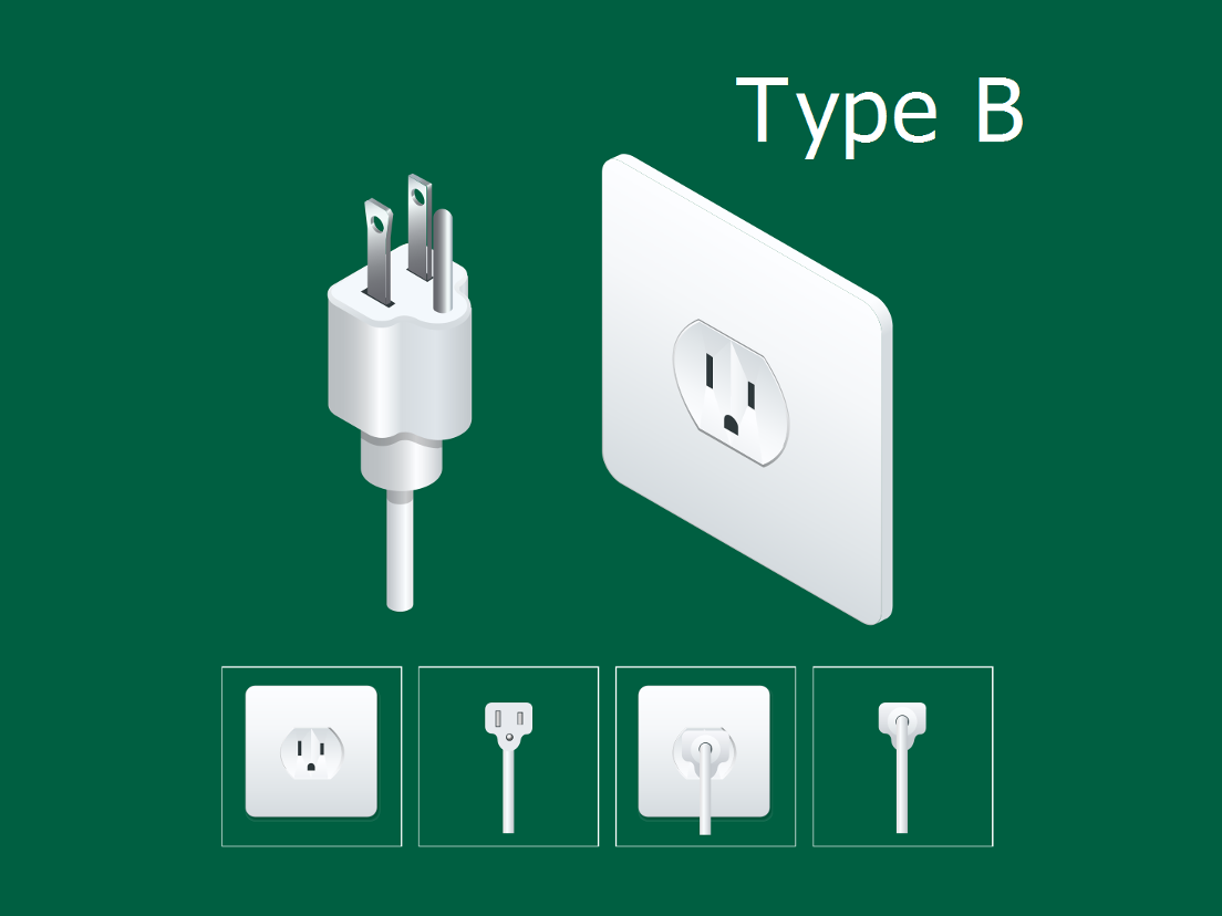 A relevant stock photo of type b electrical plug in a typical setting.