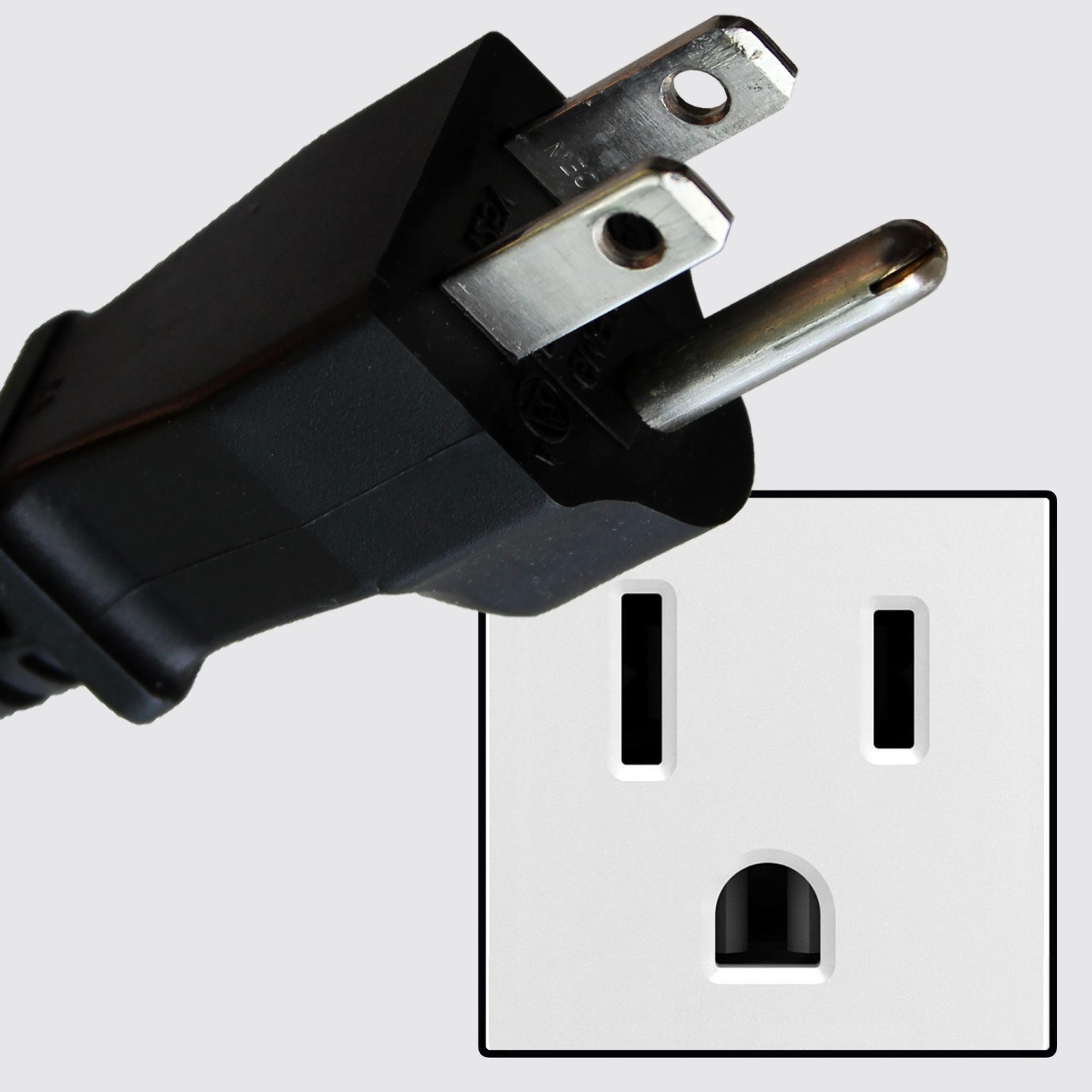 A relevant stock photo of type b electrical plug in a typical setting.