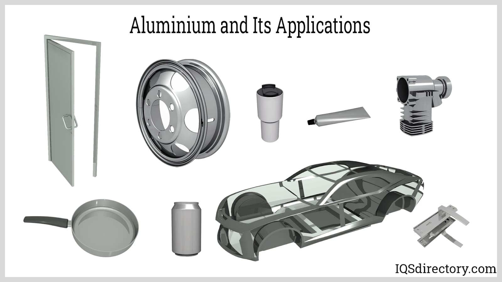 A relevant stock photo of types of aluminium materials in a typical setting.