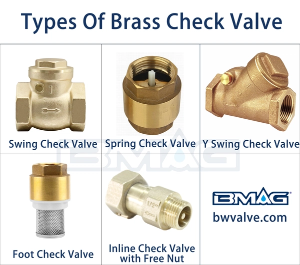 A relevant stock photo of types of check valves in a typical setting.