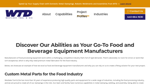 Westlake Tool & Die - Custom Food-Grade Metal Parts